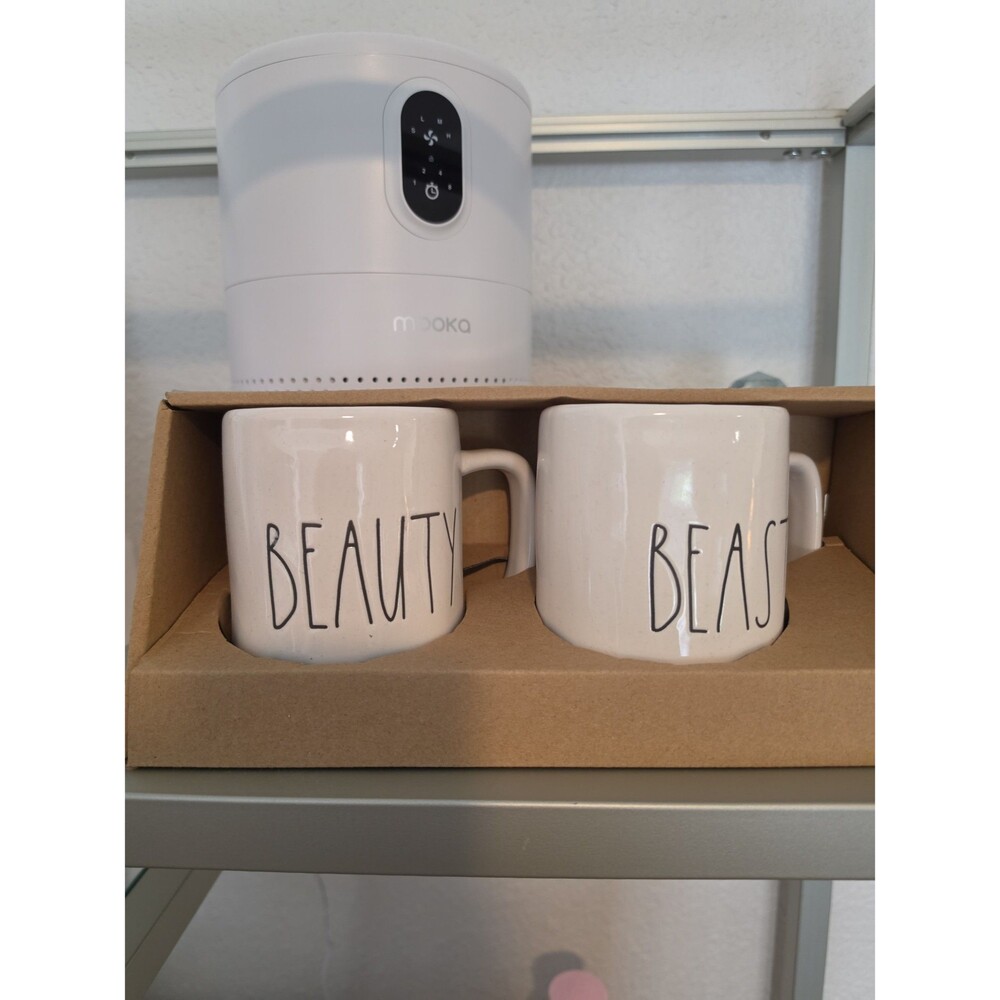 NWT Rae Dunn "Beauty and the Beast" Coffee Mugs Set